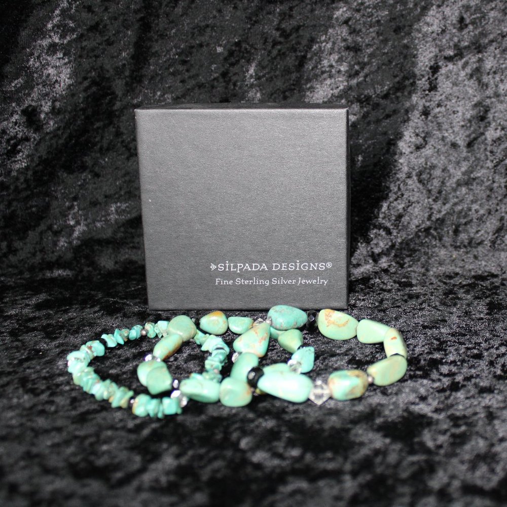 Silpada, 3 turquoise stretch bracelets, B 1640